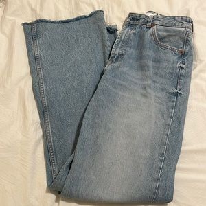 Zara Straight Leg High Waisted Denim Jeans